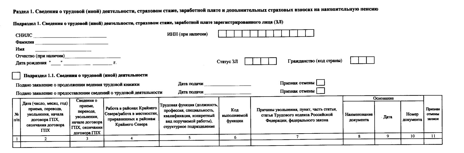 Для трудовых договоров в форме ЕФС-1 надо указывать код по ОКЗ, для ГПХ