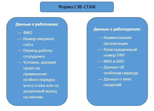 Что отражается в сзв стаж